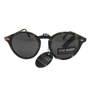 STEVE MADDEN Hipster Round Sunglasses, Matte Tortoise NWT